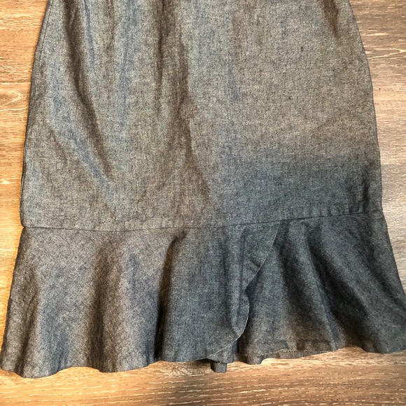 Denim Dark Blue Banana Republic Dress w Ruffle Sz0 - Picture 4 of 5